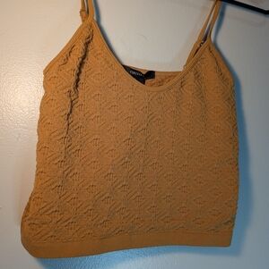 FOREVER 21 Sweetheart Crop Tank Marigold Yellow Stretch Ladies M
